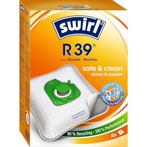 Swirl R 39 EcoPor Staubsaugerbeutel für Rowenta, Moulinex, 4 Beutel, Natur von Swirl