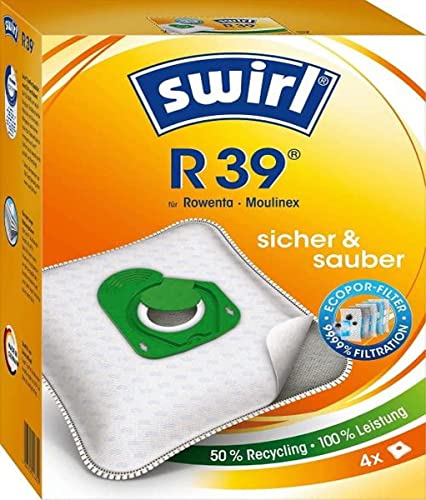 Swirl R 39 EcoPor Staubsaugerbeutel für Rowenta, Moulinex, 4 Beutel, Natur von Swirl