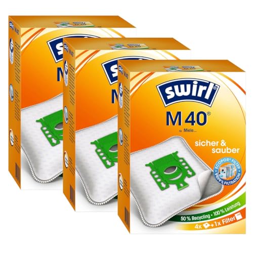12 Original SWIRL M40 Staubsaugerbeutel für Miele S5 Gala Grande XL von Swirl