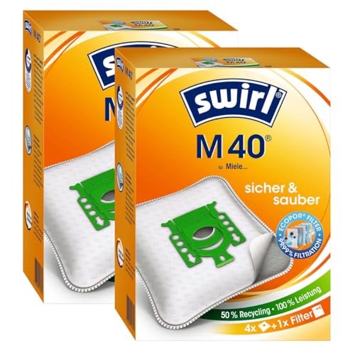 2 Pakete Swirl Staubsaugerbeutel M40 (M54) / M 40 MicroPor Plus AirSpace für Miele Staubsauger Typ: G von Swirl