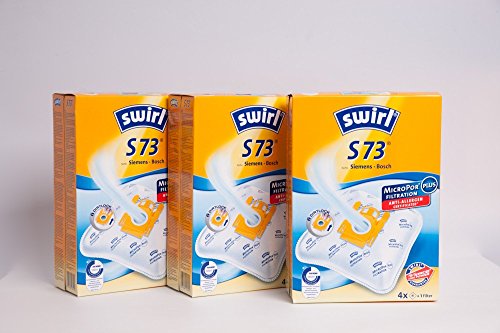 3 Pakete Swirl Staubsaugerbeutel S73 / S 73 MicroPor Plus AirSpace für Siemens / Bosch Typ: GXXL von Swirl