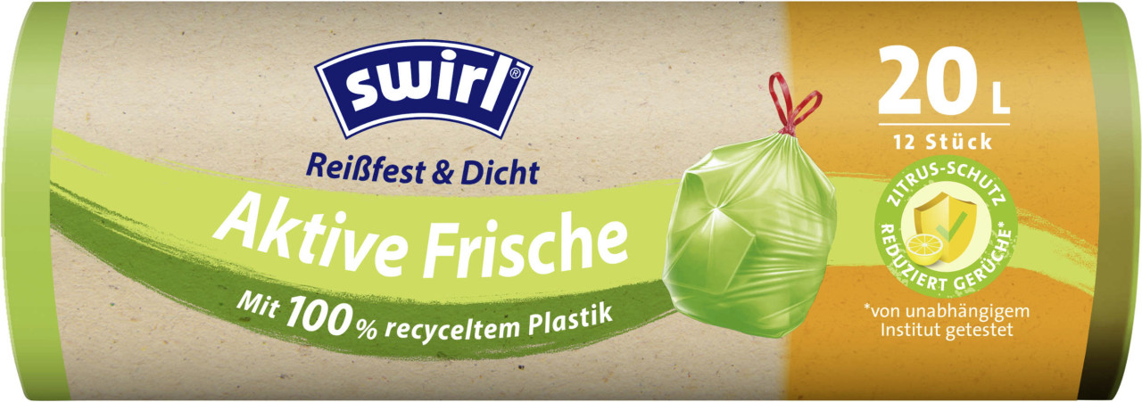 Swirl® Aktive Frische Müllbeutel 20 L Reißfest & Dicht von Swirl