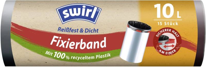 Swirl® Fixierband-Müllbeutel 10 L Reißfest & Dicht von Swirl
