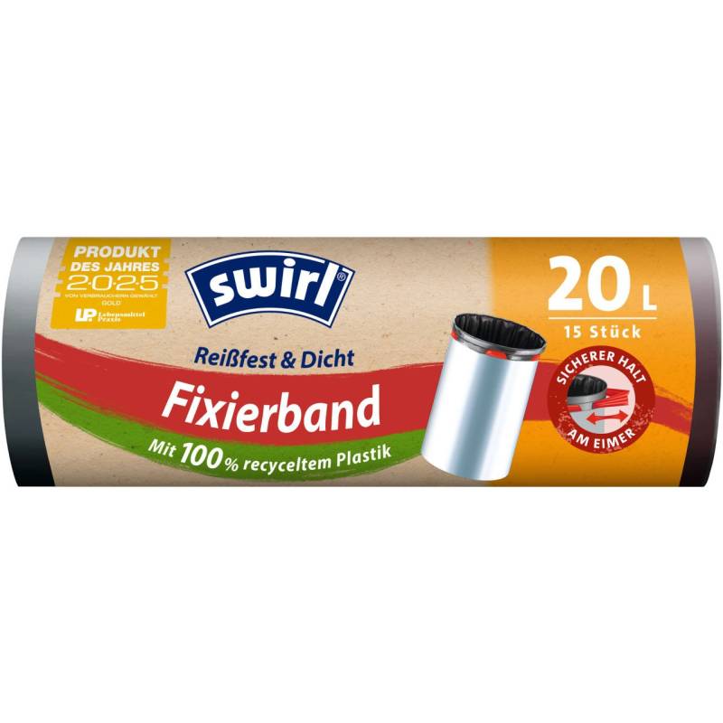 Swirl® Fixierband-Müllbeutel 20 L Reißfest & Dicht von Swirl