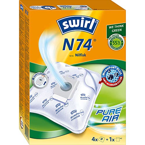 Swirl® N 74® EcoPor® Staubsaugerbeutel für Nilfisk, 4 Beutel von Swirl