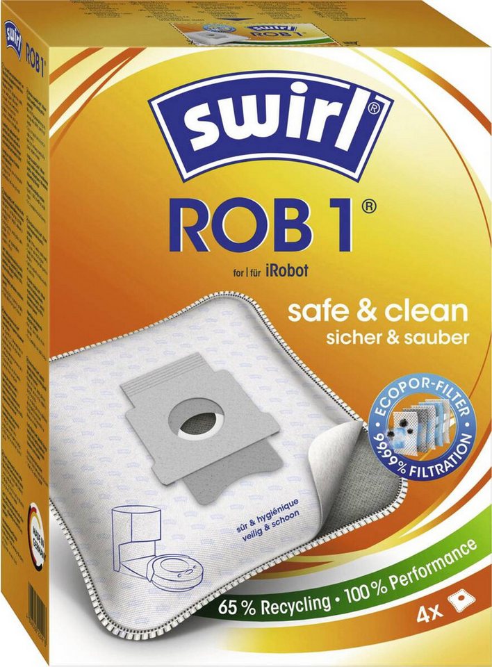Swirl Akku-Handstaubsauger Swirl ROB 1 MicroPor® Plus Green iRobot Staubsaugerbeutel von Swirl