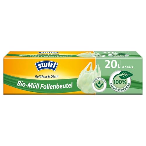 Swirl Bio-Müll-Folienbeutel 20 Liter, mit Tragegriff - 6St. von Swirl