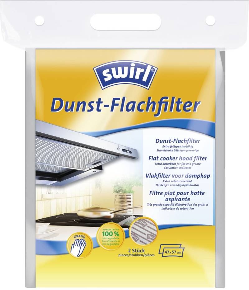 Swirl Dunst-Flachfilter mit Handschuhen 47 x 57 cm, 2 Stück von Swirl