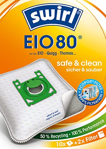 EIO 80® EcoPor® Staubsaugerbeutel, 10 Beutel von Swirl