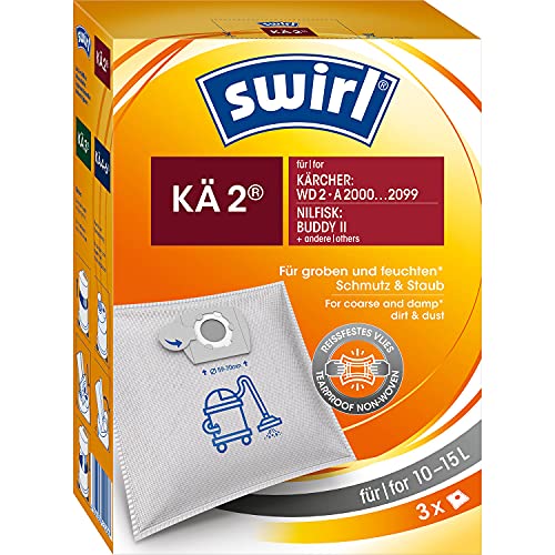 Swirl KÄ 2 Staubsaugerbeutel für Kärcher WD 2 und Nilfisk Buddy II Nass-/Trockensauger von Swirl