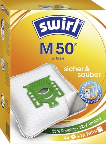 Swirl M 50 EcoPor Staubsaugerbeutel für Miele, 4 Beutel von Swirl