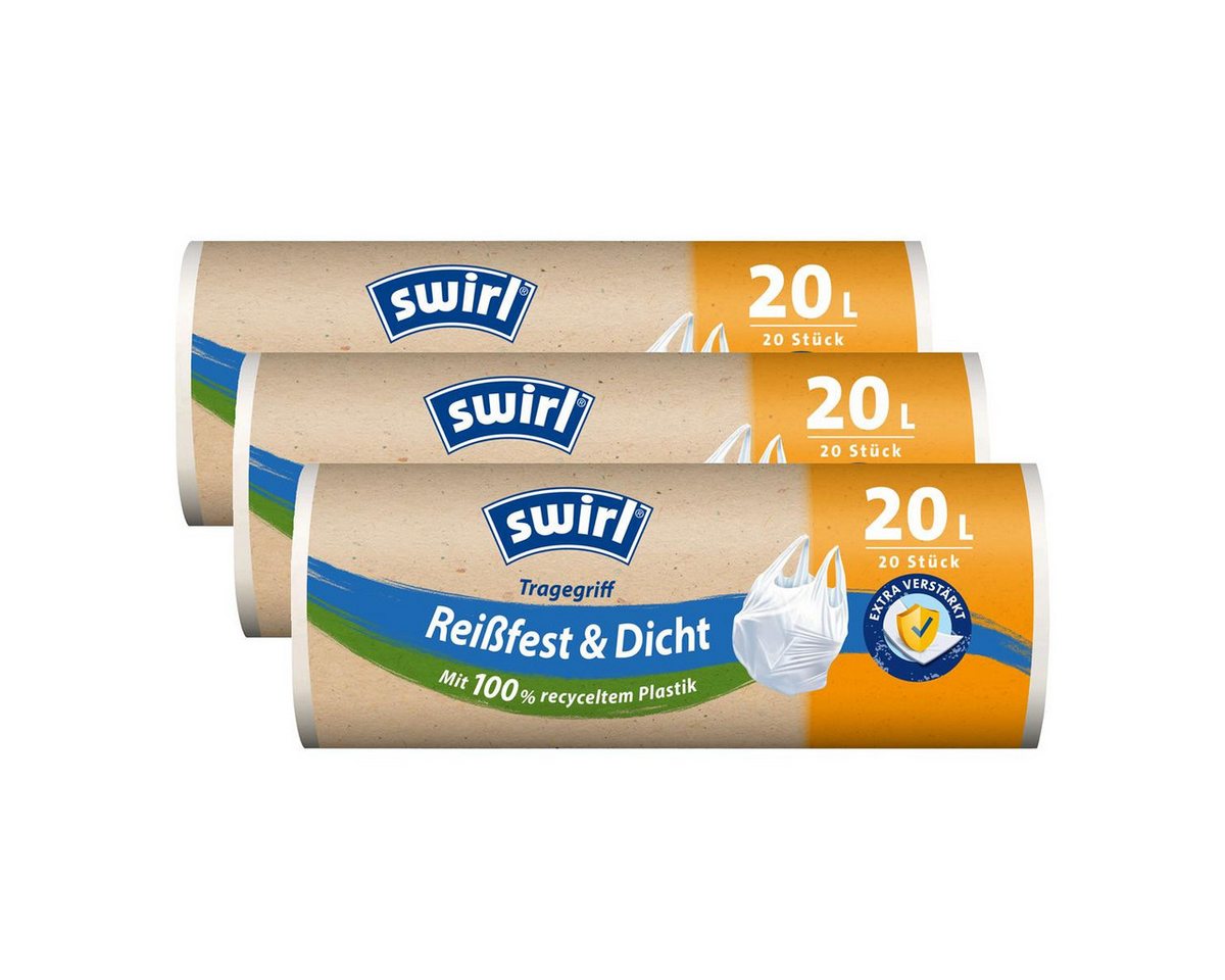 Swirl Müllbeutel 3x Swirl Tragegriff Müllbeutel 20L (20 stk./Rolle) von Swirl