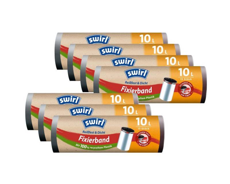 Swirl Müllbeutel 7x Swirl Fixierband Müllbeutel 10L (15 stk./Rolle) von Swirl