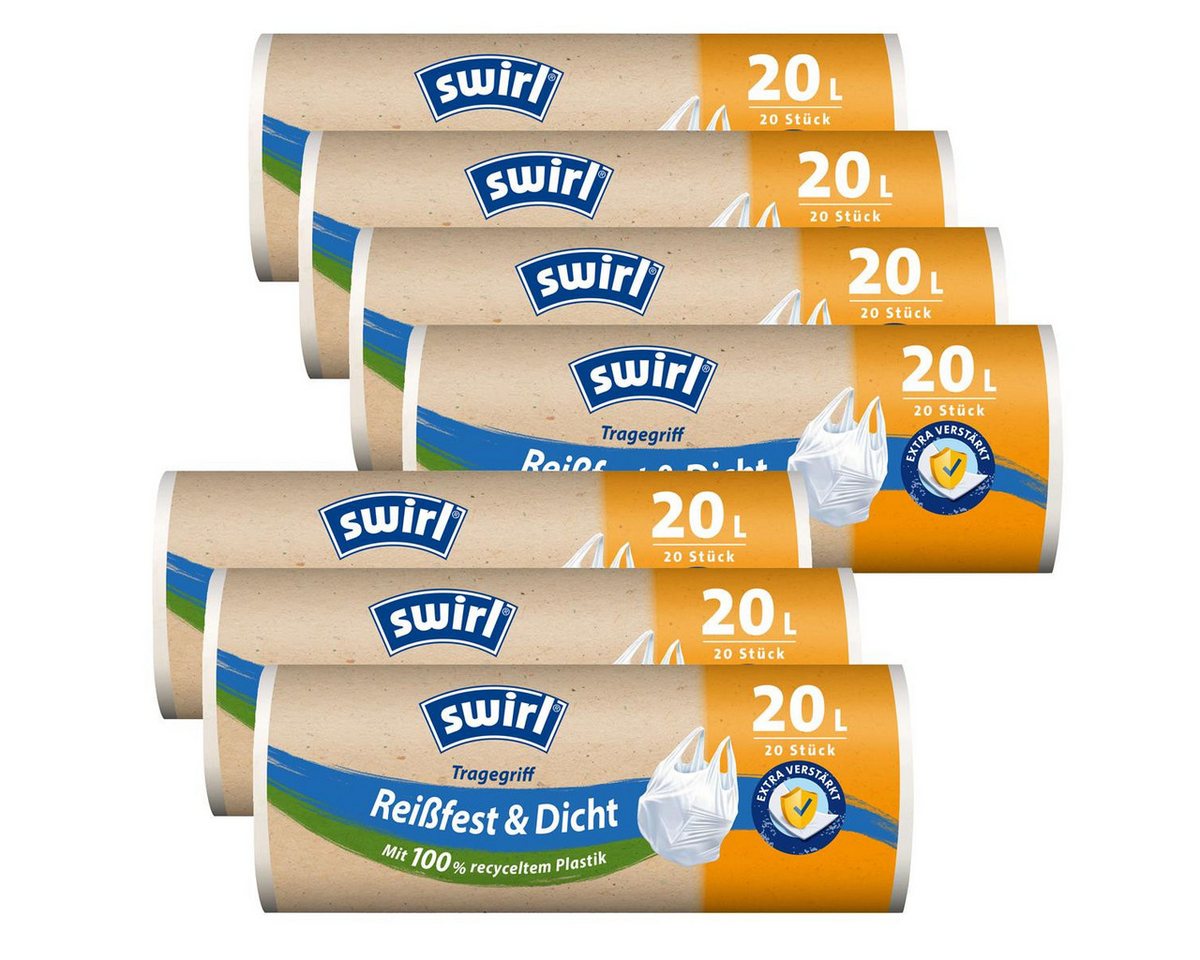 Swirl Müllbeutel 7x Swirl Tragegriff Müllbeutel 20L (20 stk./Rolle) von Swirl