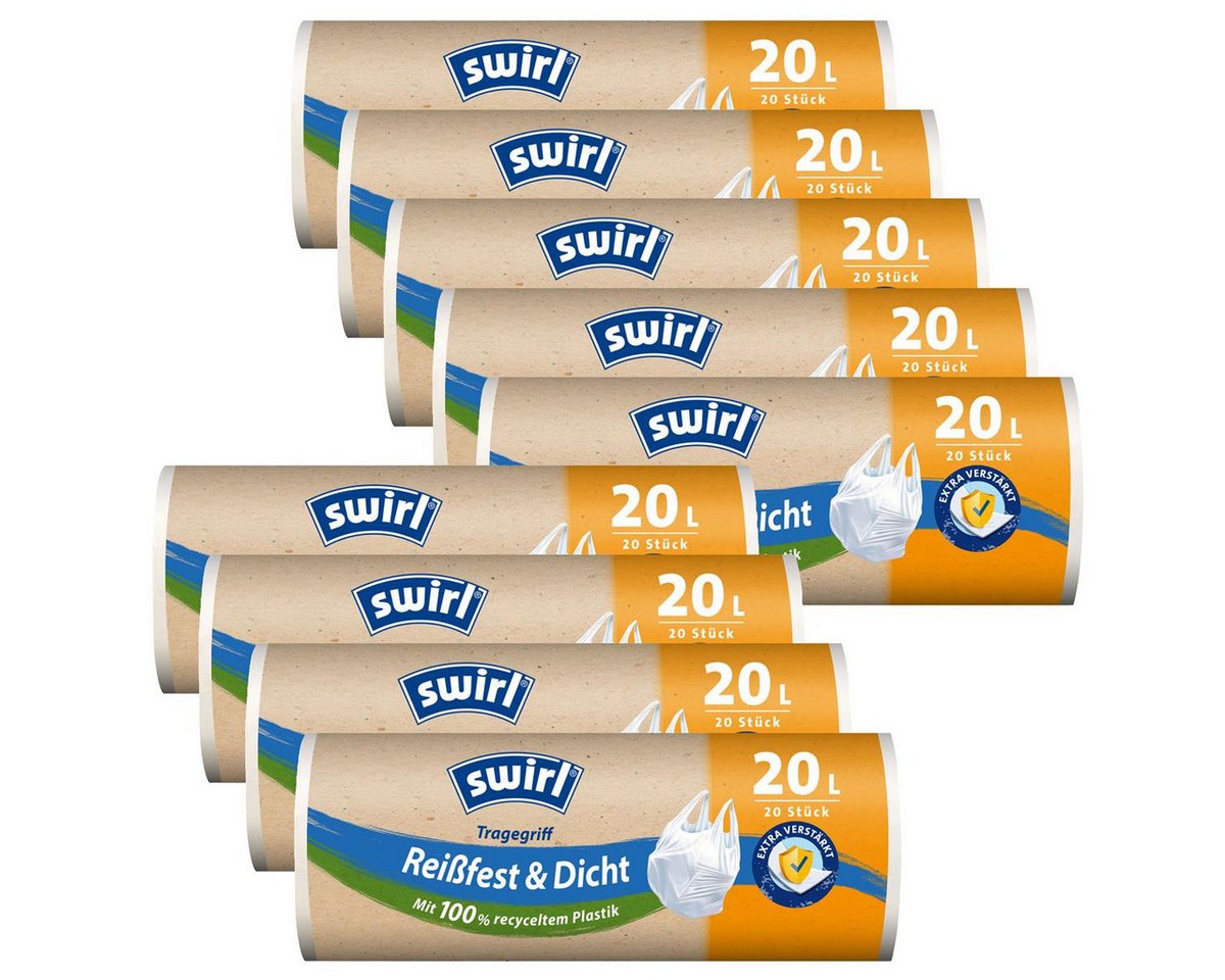 Swirl Müllbeutel 9x Swirl Tragegriff Müllbeutel 20L (20 stk./Rolle) von Swirl