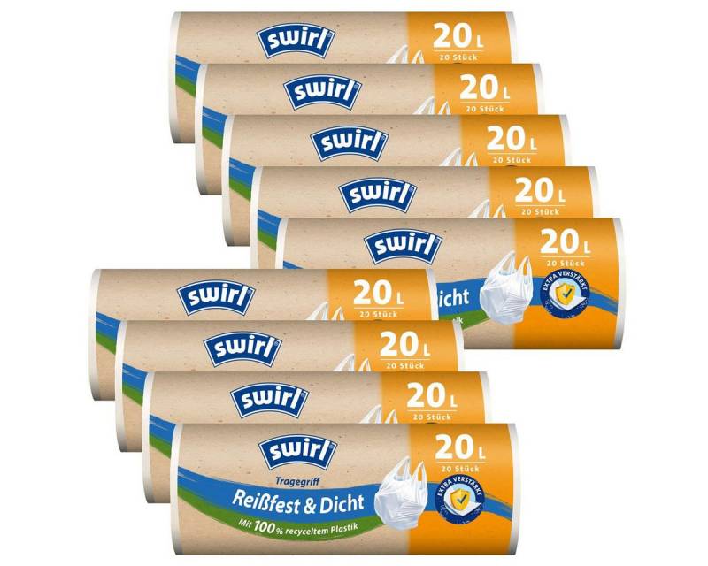 Swirl Müllbeutel 9x Swirl Tragegriff Müllbeutel 20L (20 stk./Rolle) von Swirl