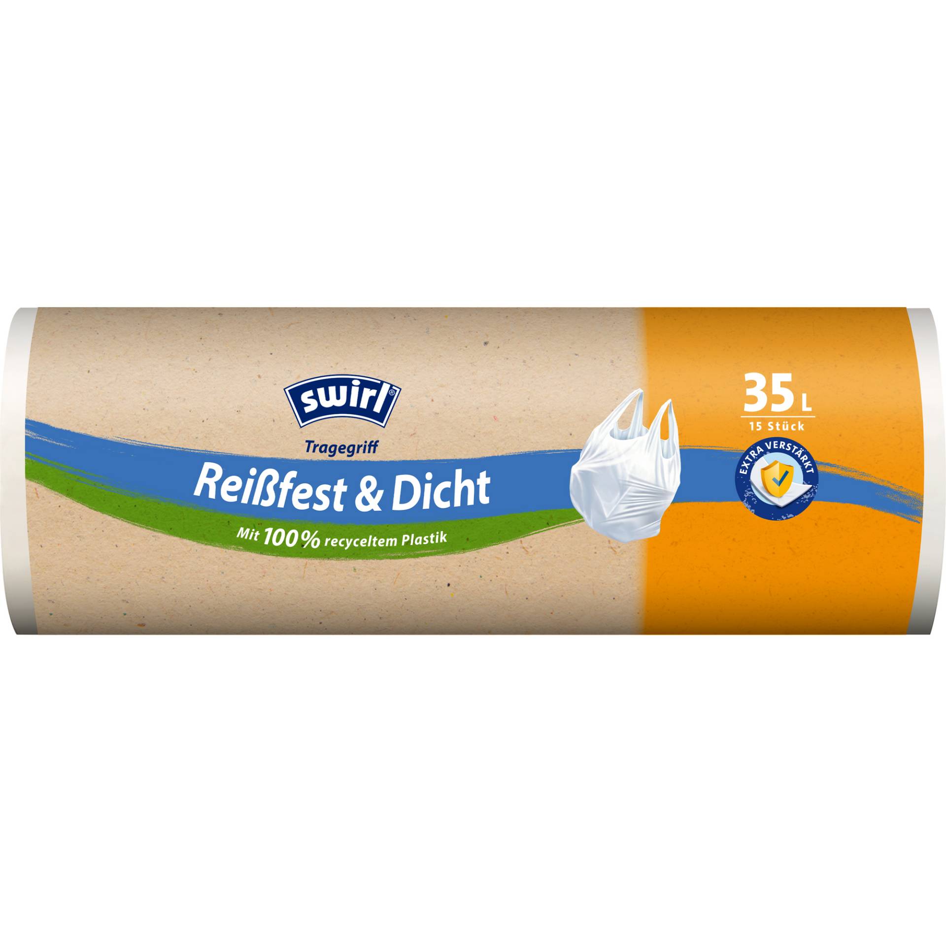 Swirl Müllbeutel 'Reißfest & Dicht' mit Tragegriffen 35 l 15 Stück Swirl Müllbeutel 'Reißfest & Dicht' mit Tragegriffen 35 l 15 Stück von Swirl