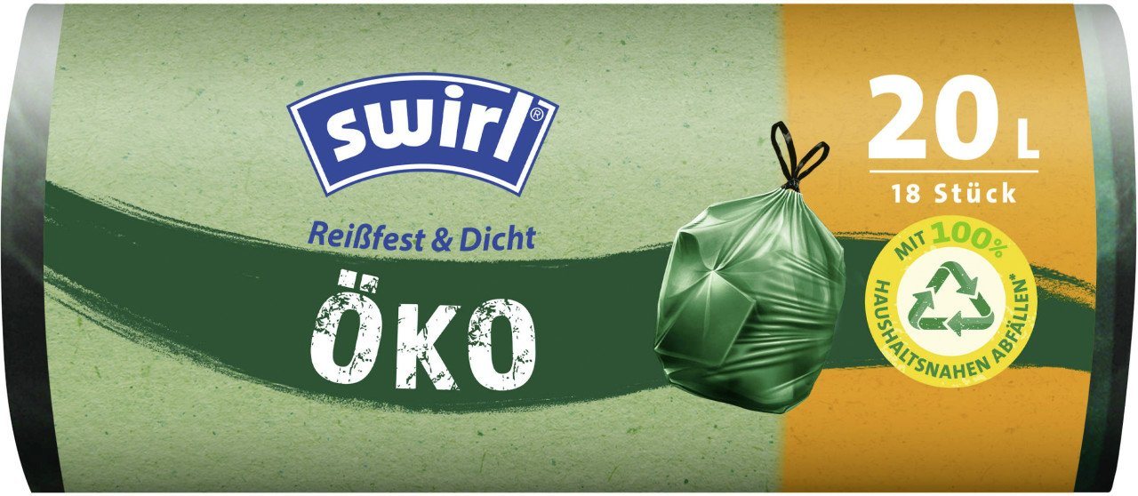 Swirl Müllbeutel Swirl Öko Müllbeutel mit Tragegriff 20 L 18 Stück von Swirl