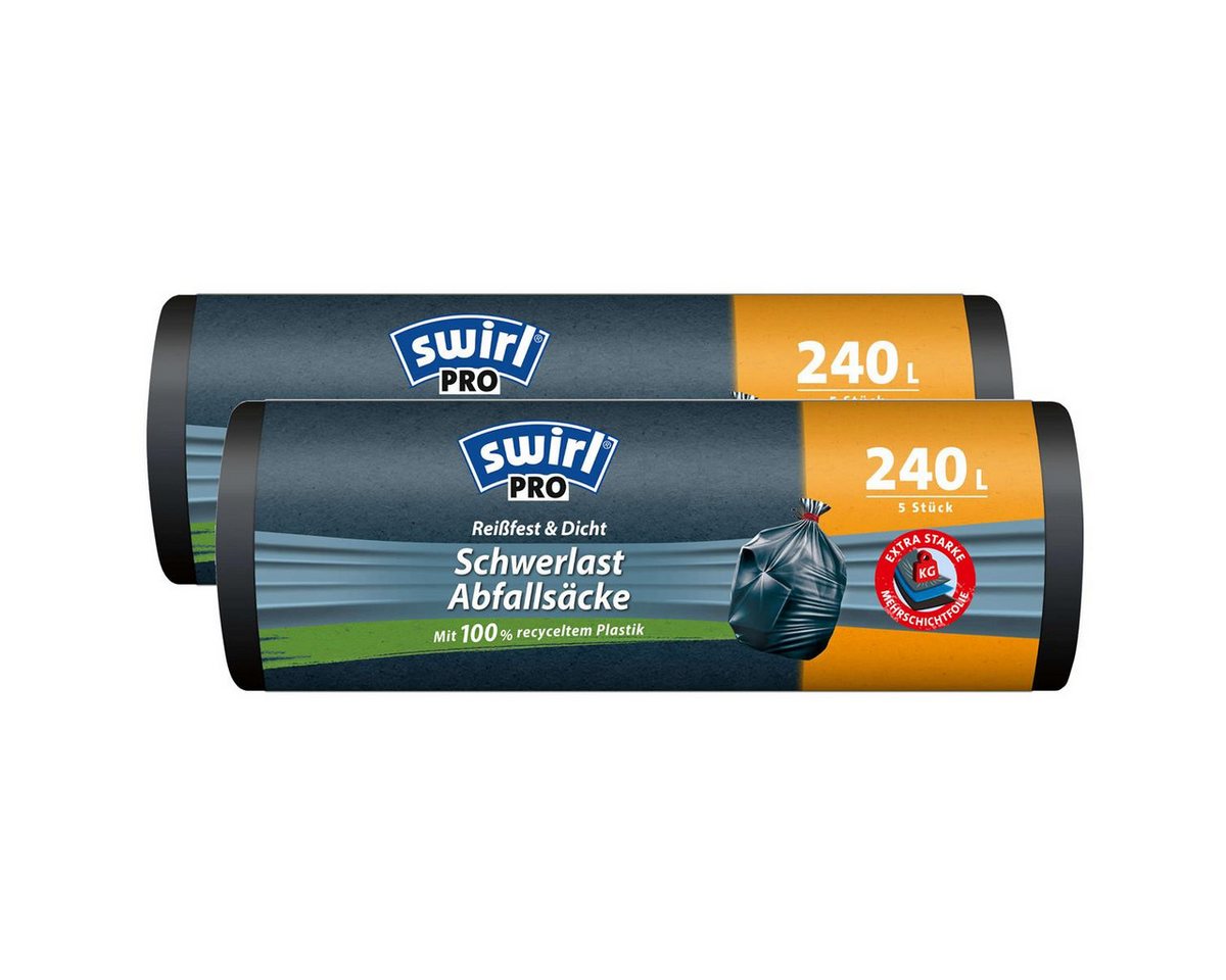 Swirl Müllbeutel Swirl Schwerlast Säcke 240L 5 stk./ Rolle (2er Pack) von Swirl