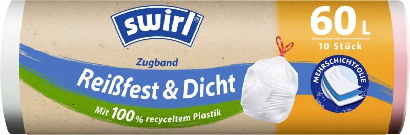 Swirl Müllsackständer Swirl® Zugband-Müllbeutel 60 L Reißfest & Dicht von Swirl