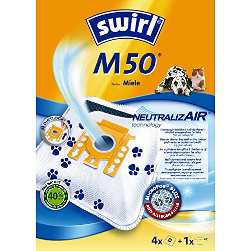 Swirl NeutralizAir M50 Staubsaugerbeutel (für Miele Staubsauger, 4 Beutel, 1 Filter) von Swirl