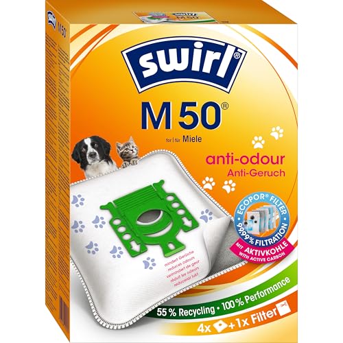 Swirl NeutralizAir M50 Staubsaugerbeutel (für Miele Staubsauger, 4 Beutel, 1 Filter) von Swirl