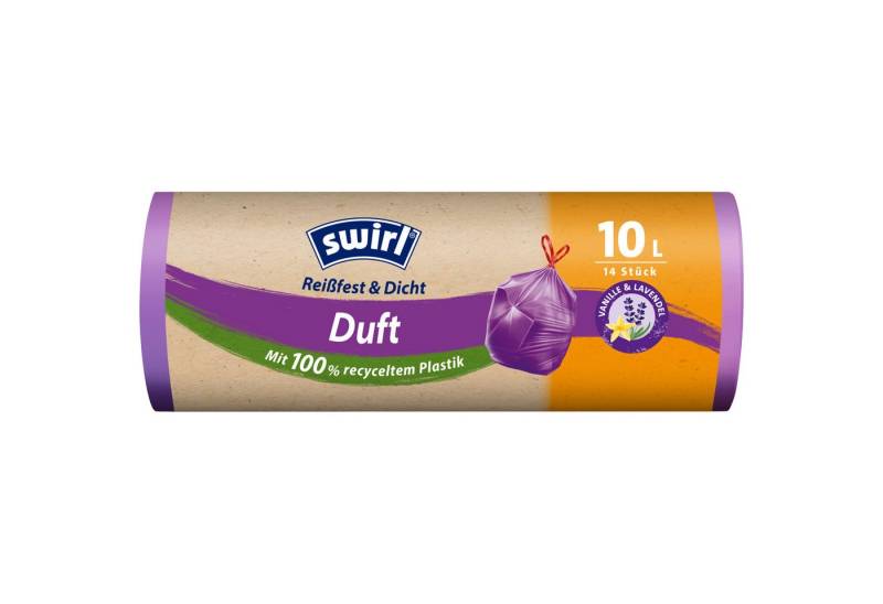 Swirl Papierkorb Duft-Müllsack 10l lila Vanille-Lavendel 14 Stück von Swirl