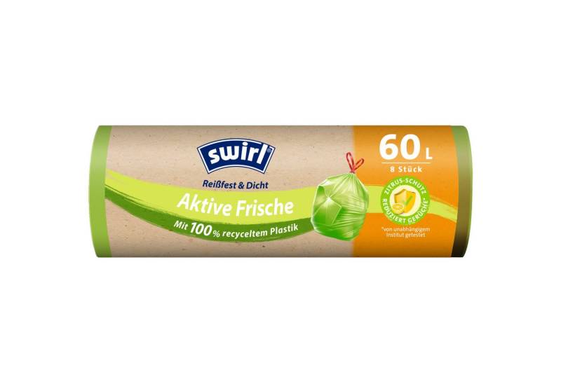 Swirl Papierkorb Müllsack Aktive Frische 60l grün 8 Stück von Swirl