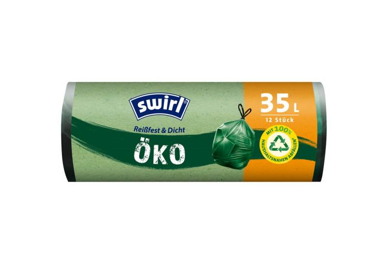 Swirl Papierkorb Öko-Müllsack mit Zugband 35l grün 12 Stück von Swirl