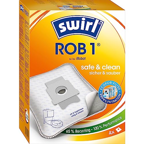 Swirl ROB 1 EcoPor Staubsaugerbeutel für Absaugstation iRobot, 4 Beutel von Swirl