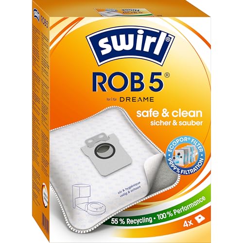 Swirl ROB 5 EcoPor Staubsaugerbeutel für diverse Saugroboter-Modelle der Firma Dreame, 4 Beutel von Swirl