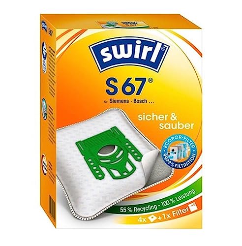 Swirl S 67 EcoPor Staubsaugerbeutel für Siemens, Bosch, 4 Beutel von Swirl