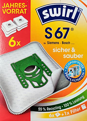 Swirl S67-6er Pack EcoPor Staubsaugerbeutel Vorratspack S67 Jahresvorrat Swirl S67-6er Pack EcoPor Staubsaugerbeutel Vorratspack S67 Jahresvorrat von Swirl