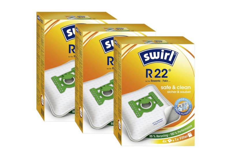 Swirl Staubsaugerbeutel R 22 EcoPor®, passend für Rowenta, Fakir, 12 St. von Swirl