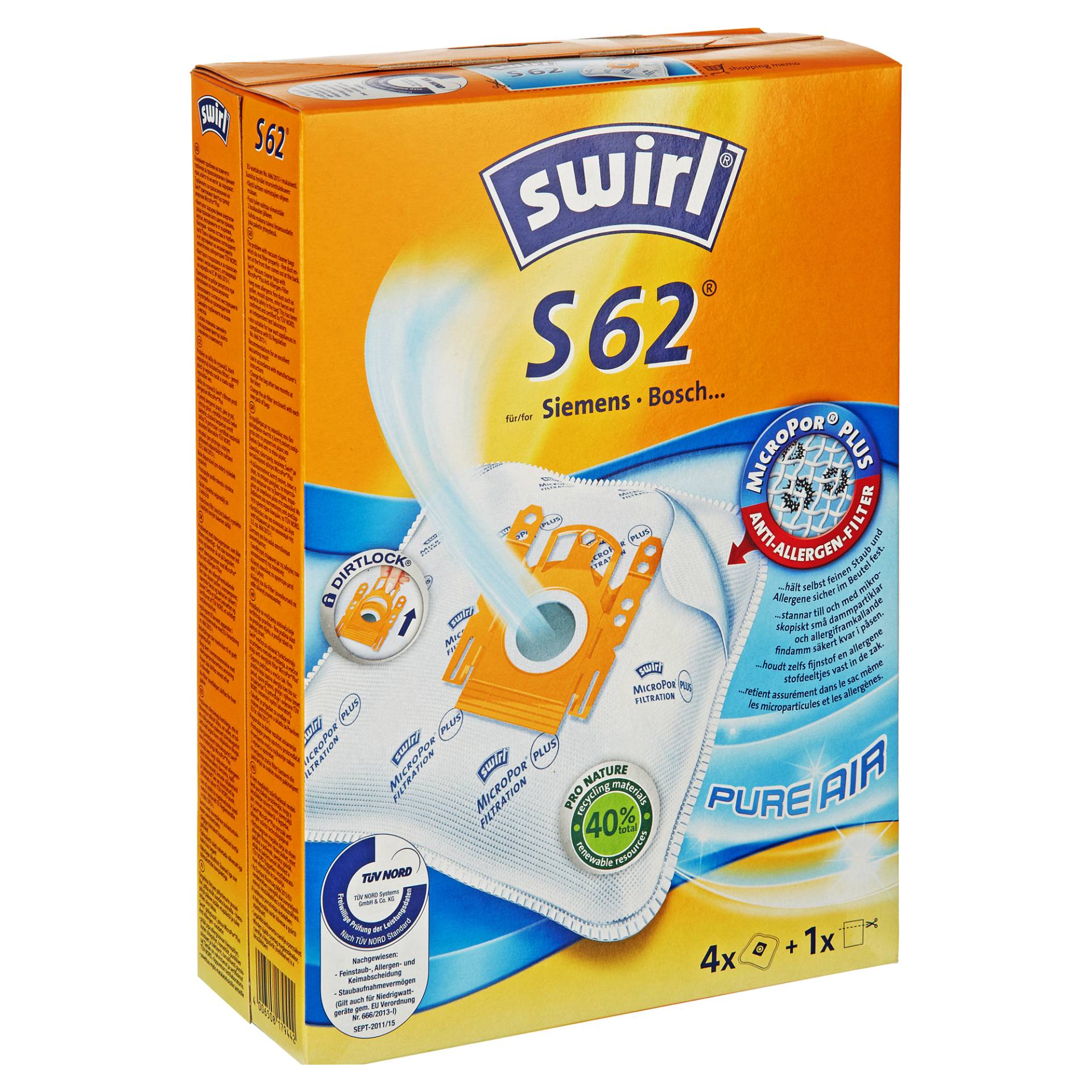 Swirl Staubsaugerbeutel S62 4 Stück Swirl Staubsaugerbeutel S62 4 Stück von Swirl