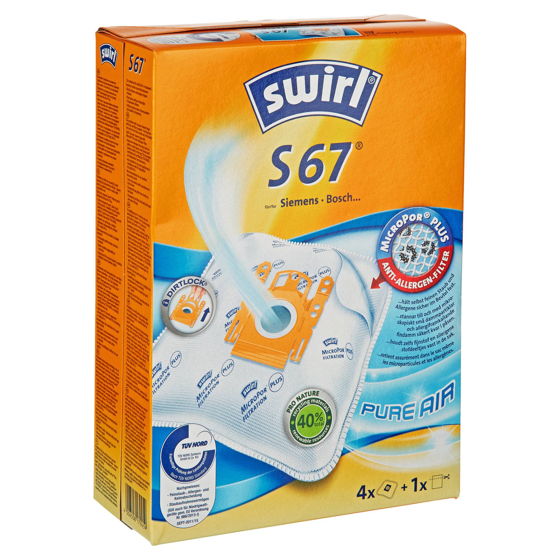 Swirl Staubsaugerbeutel S67 4 Stück Swirl Staubsaugerbeutel S67 4 Stück von Swirl