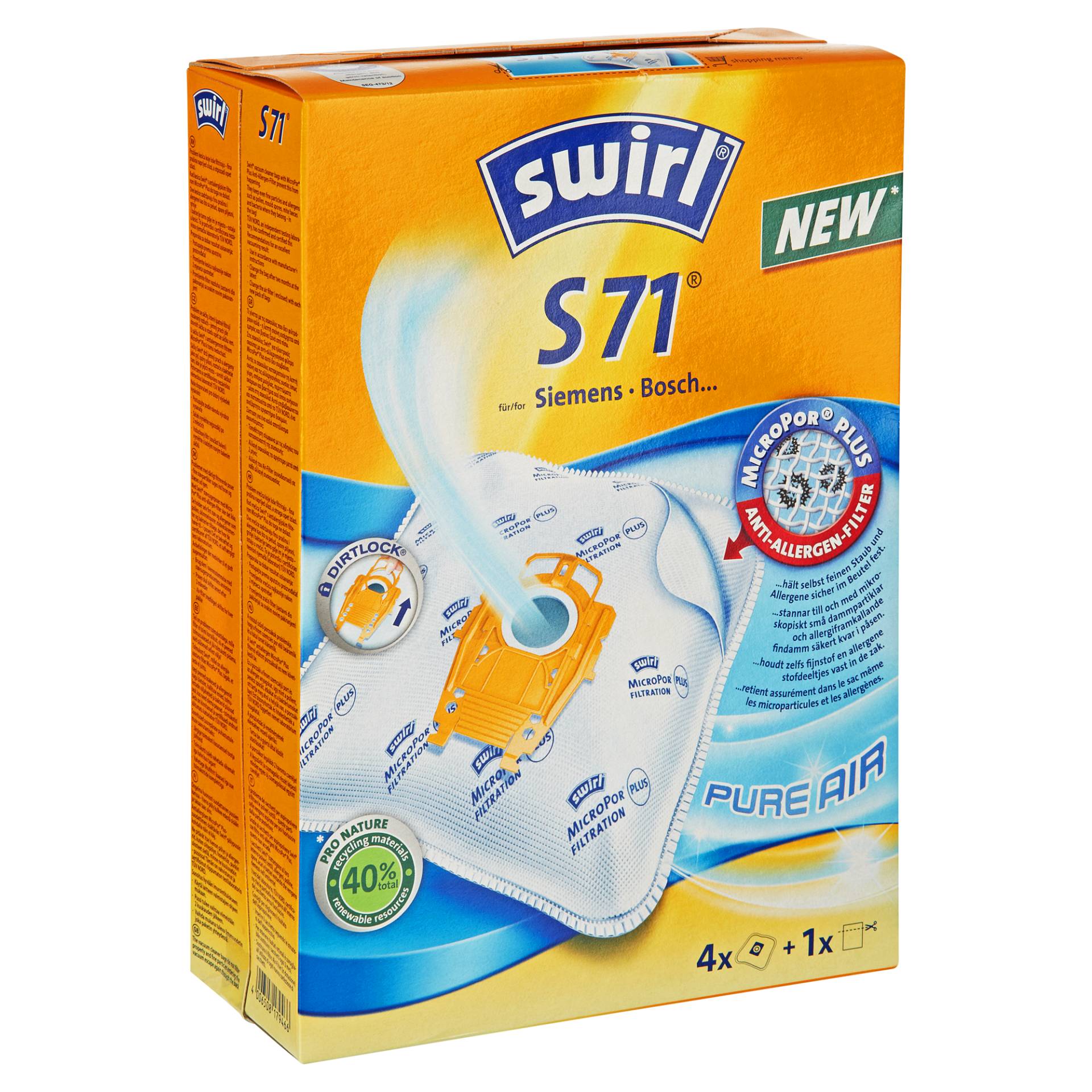 Swirl Staubsaugerbeutel S71 4 Stück Swirl Staubsaugerbeutel S71 4 Stück von Swirl