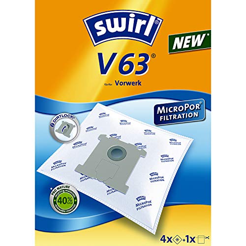 Swirl® V 63® EcoPor® Staubsaugerbeutel für Vorwerk, 4 Beutel von Swirl