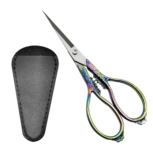 Embroidery Scissors, 4.4in Vintage Small Precision Detail Sewing Scissors Stainless Steel Pointed Tip Craft Scissors with Sheath for Cross Stitch Needlework Artwork Thread Cutting Embroidery Scissors, 4.4in Vintage Small Precision Detail Sewing Scissors Stainless Steel Pointed Tip Craft Scissors with Sheath for Cross Stitch Needlework Artwork Thread Cutting von SwirlColor