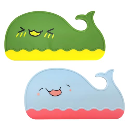 SwirlColor Duschabzieher, 2pcs Quick Remove Water Creative Cartoon Whale Duschschirm Wischer Multi-Purpose Silikon Squeegee für Fenster, Glas, Duschtür, Auto Windschutzscheibe von SwirlColor