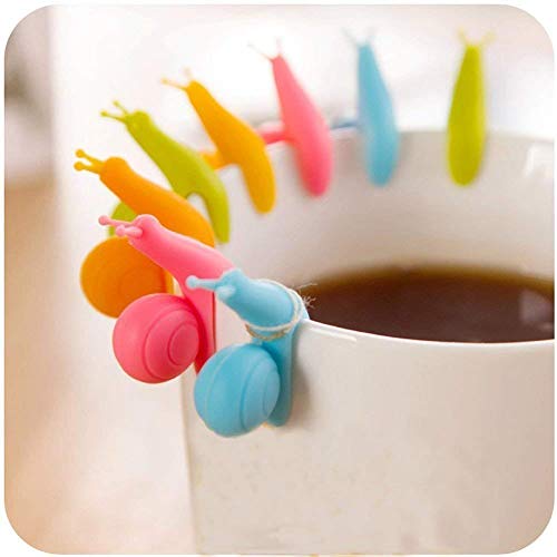 SwirlColor Hängende Teebeutel Neue Nette Bunte Schnecken Form Silikon Halter Schalen Becher Süßigkeit Farben Geschenk Satz 24pcs (24 pcs) von SwirlColor