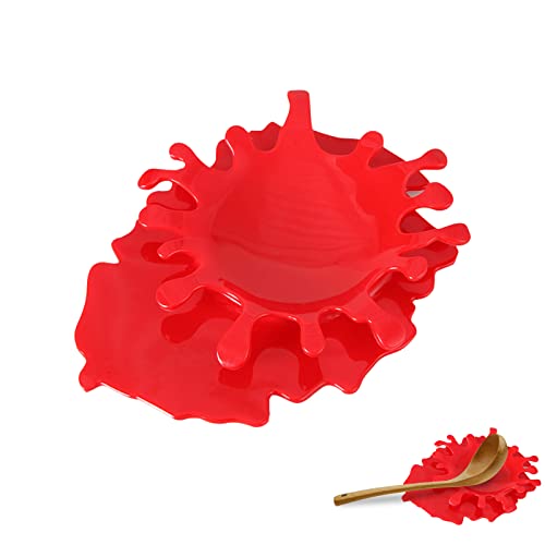 SwirlColor Silikon Splash Löffelhalter Verschüttete Ketchup Förmigen Topfdeckel Rast von SwirlColor