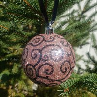 Swirlybugz Pink Bling Sparkle Ornament, Schwarze Wirbel, Marienkäfer, Bruchsicher von SwirlyBugz