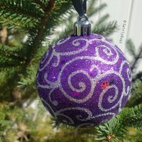 Swirlybugz Purple Bling Sparkle Ornament, Silberne Wirbel, Marienkäfer, Bruchsicher von SwirlyBugz