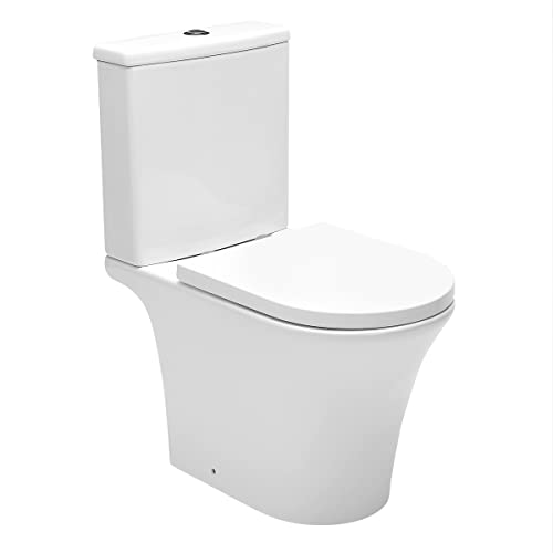 Swiss Aqua Technologies | WC Kombi zum Aufstellen ohne Flansch | mit Softclose WC-Sitz SATBRE030RREXVP | Befüllung von unten von Swiss Aqua Technologies