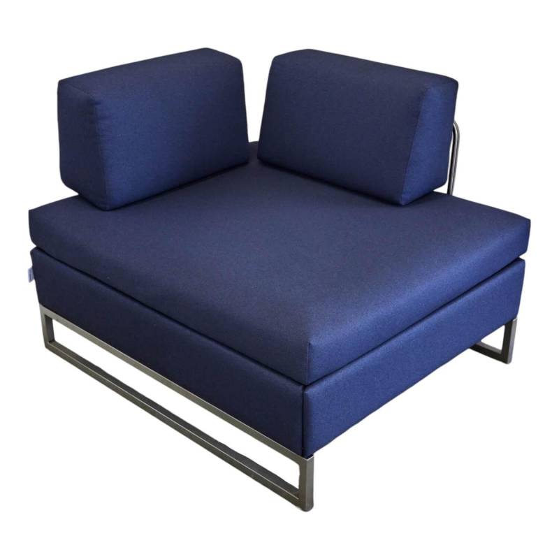 Liege Chaislounge Hocker Bed For Living Stoff Messenger Blau Füße Edelstahl Mit ... von Swiss Plus