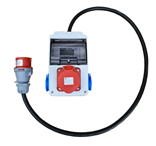 Swissnox Verteilerbox (16A MID) geeichter Stromzähler mit 2x Schuko und 1x 16A CEE Anschluss von Swissnox
