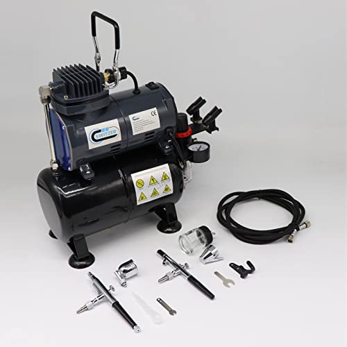 Airbrush Kit AS186 AS 186 mit Kompressor mit Tank + 2 x Double Action Airbrush + Schlauch Airbrush Kit AS186 AS 186 mit Kompressor mit Tank + 2 x Double Action Airbrush + Schlauch von SwitZer