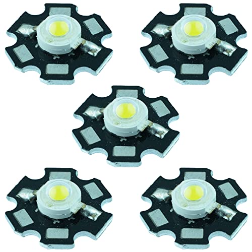 5 x Weiß 1 W High Power Star LED 110lm von Switch Electronics