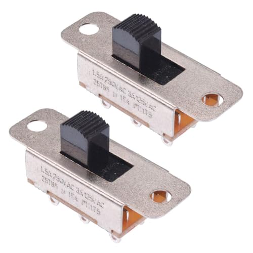 Ein-Schiebeschalter DPDT 1,5 A Verriegelung 2 Positionen Schalter Hobby DIY Elektronik (2 Stück) von Switch Electronics